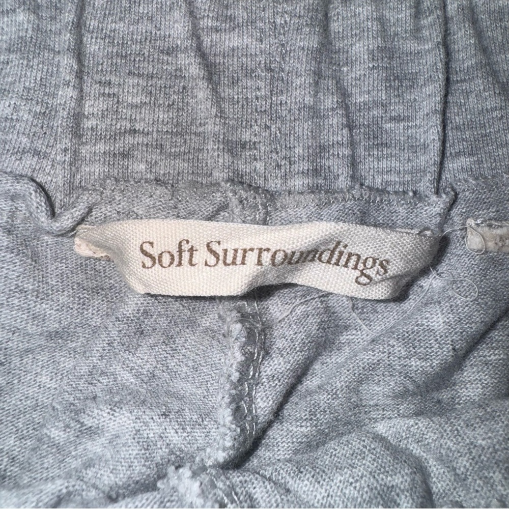 Soft Surroundings Women’s XS/S Gray Cotton Cropped Pants Elastic Waist Casual‎ - Picture 3 of 7